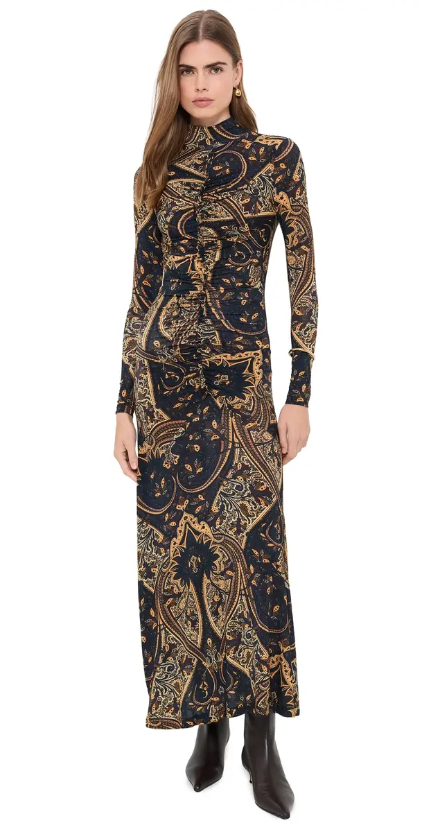 Ulla Johnson Ida Long Sleeve Jersey Dress Twilight aisley | Image 1 Ulla Johnson Ida Long Sleeve Jersey Dress Twilight aisley | Image 1