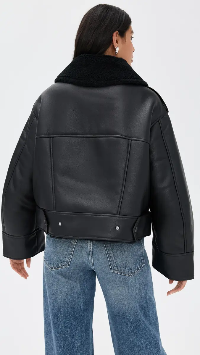 UGG Finnian Luxefluff Faux Leather Moto Jacket | Thumbnail 3 UGG Finnian Luxefluff Faux Leather Moto Jacket | Thumbnail 3