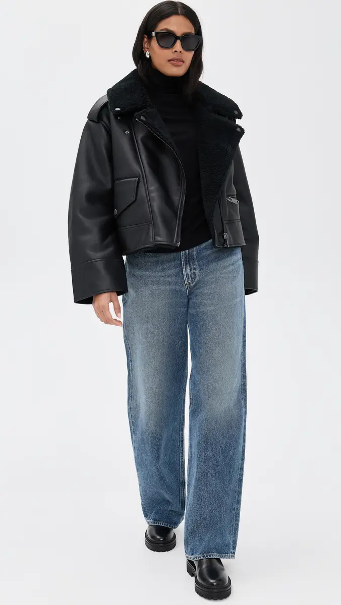 UGG Finnian Luxefluff Faux Leather Moto Jacket | Thumbnail 5 UGG Finnian Luxefluff Faux Leather Moto Jacket | Thumbnail 5