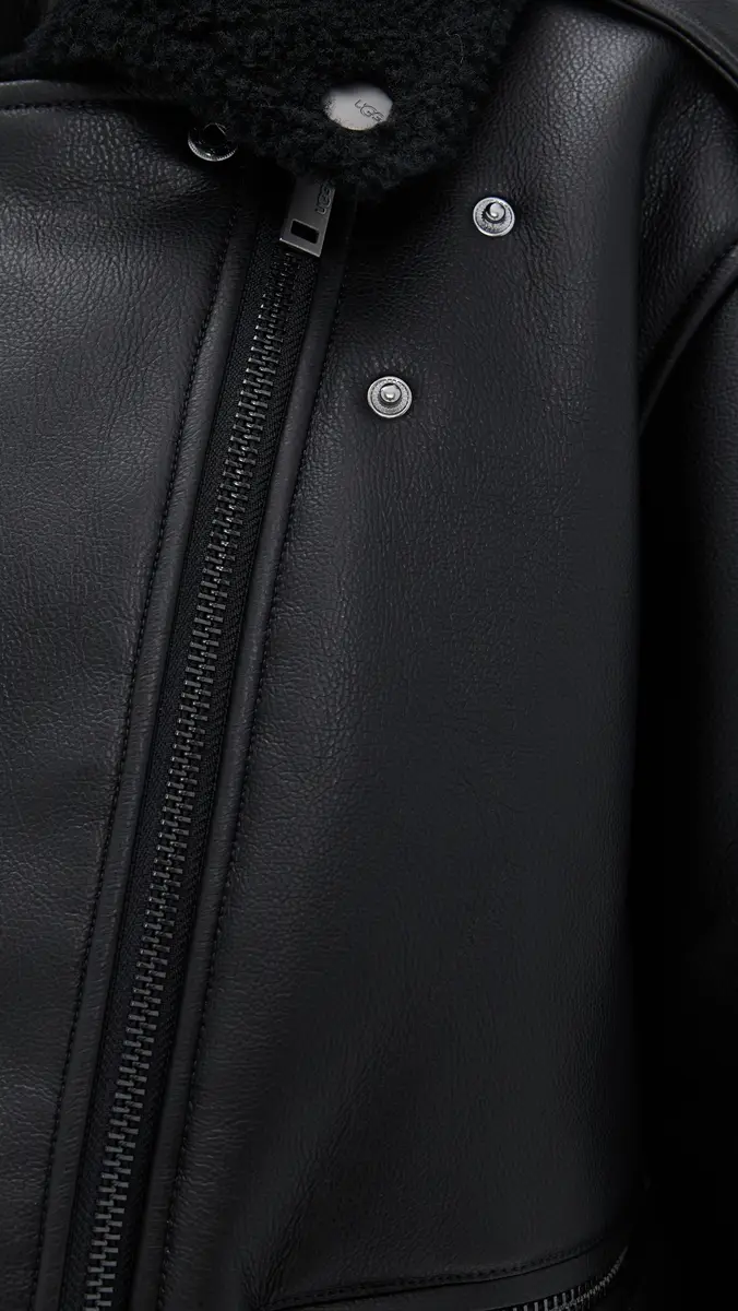 UGG Finnian Luxefluff Faux Leather Moto Jacket | Thumbnail 6 UGG Finnian Luxefluff Faux Leather Moto Jacket | Thumbnail 6