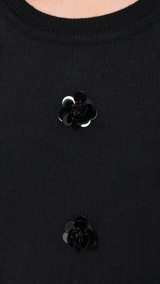 MEIMEIJ Lana Floral Paillettes Wool Top | Thumbnail 6