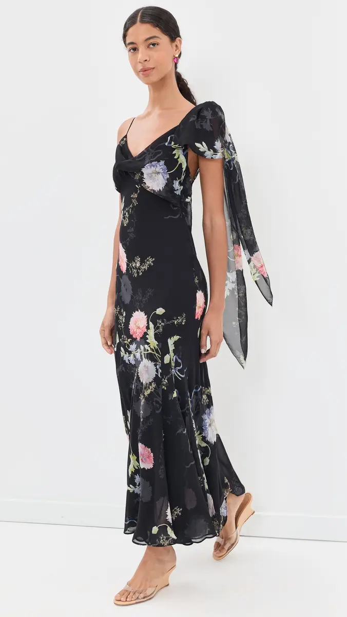 Self-Portrait Floral Georgette Maxi Dress | Thumbnail 2 Self-Portrait Floral Georgette Maxi Dress | Thumbnail 2