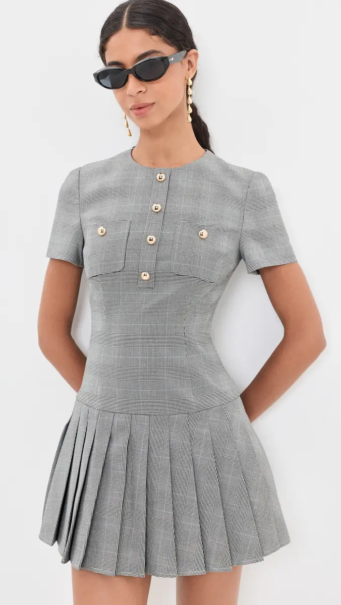 Self-Portrait Pleated Mini Dress | Thumbnail 2 Self-Portrait Pleated Mini Dress | Thumbnail 2