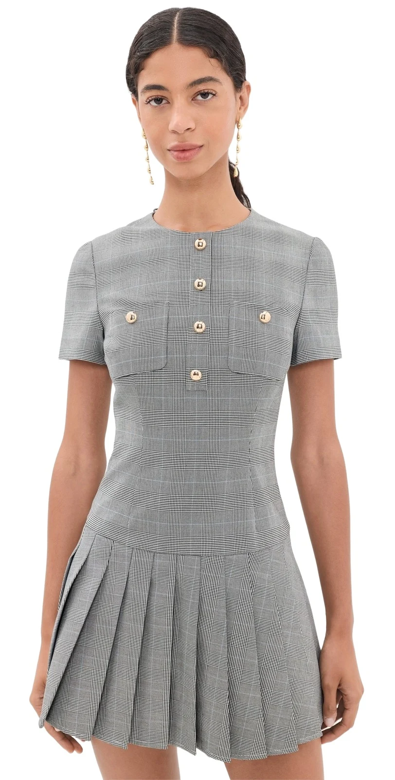 Pleated Mini Dress