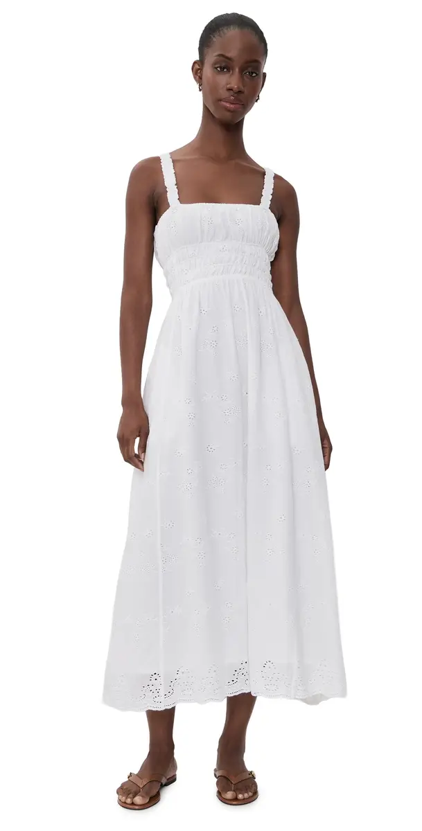 La Maregold June Midi Dress Cloud White Voile hiftly | Image 1 La Maregold June Midi Dress Cloud White Voile hiftly | Image 1