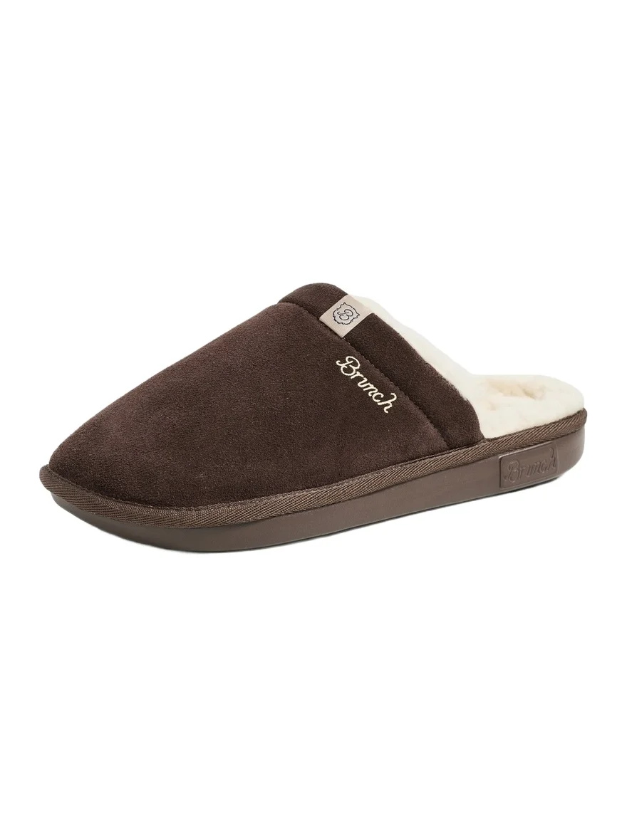 Brunch Essential Suede Shearling Slippers