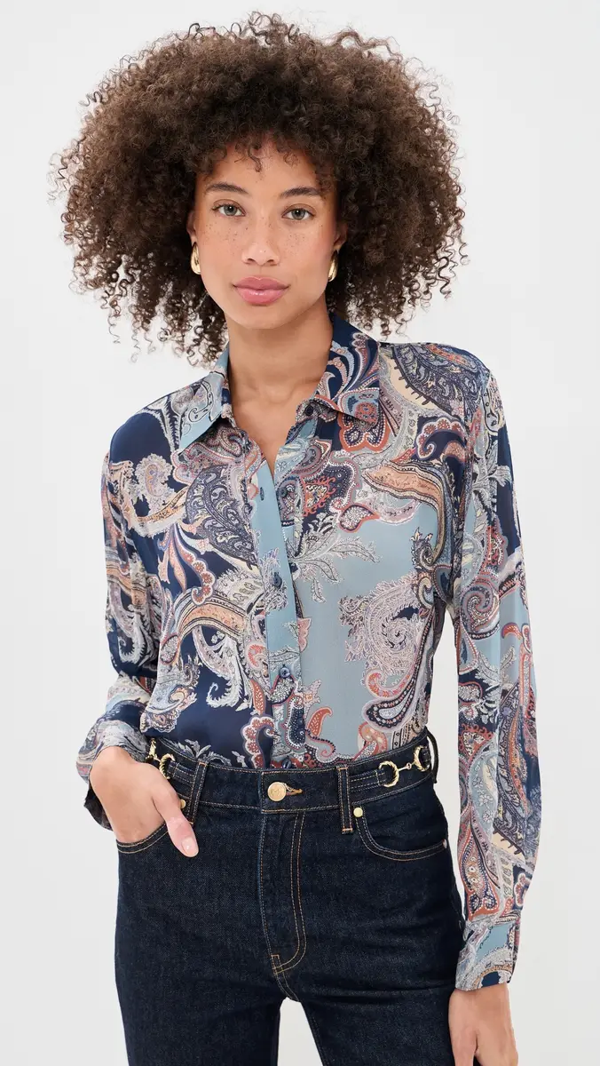 L'Agence Cosette High Low Button Down Shirt | Thumbnail 2 L'Agence Cosette High Low Button Down Shirt | Thumbnail 2