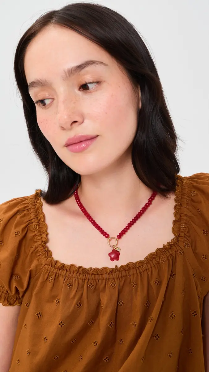 Madewell Puffy Flower Beaded Charm Necklace | Thumbnail 3 Madewell Puffy Flower Beaded Charm Necklace | Thumbnail 3