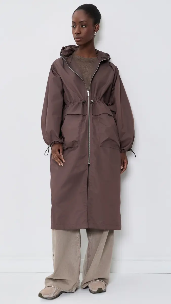 MEIMEIJ Techno Long Jacket with Hood and Cinched Waist | Thumbnail 2 MEIMEIJ Techno Long Jacket with Hood and Cinched Waist | Thumbnail 2