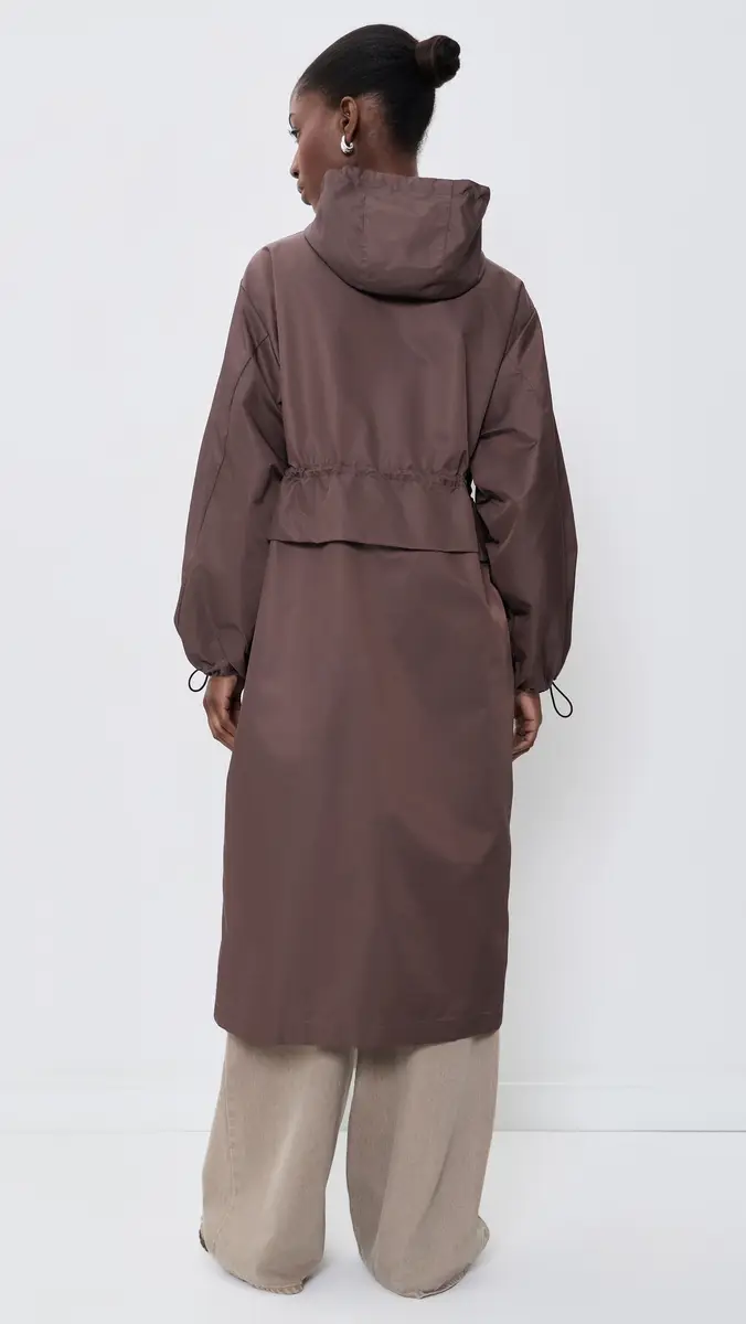 MEIMEIJ Techno Long Jacket with Hood and Cinched Waist | Thumbnail 3 MEIMEIJ Techno Long Jacket with Hood and Cinched Waist | Thumbnail 3