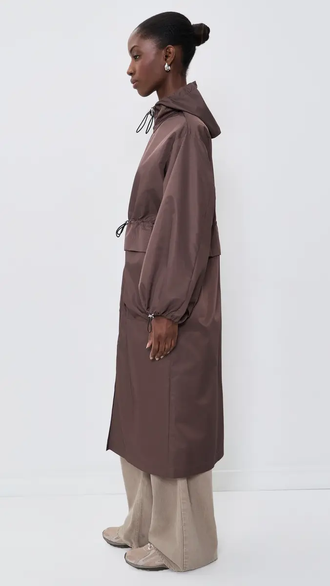 MEIMEIJ Techno Long Jacket with Hood and Cinched Waist | Thumbnail 4 MEIMEIJ Techno Long Jacket with Hood and Cinched Waist | Thumbnail 4