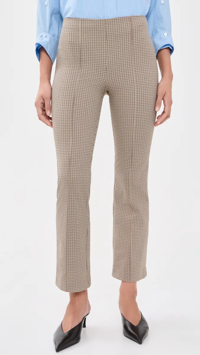 Vince Niki Mid Rise Plaid Crop Flare Trousers | Thumbnail 2 Vince Niki Mid Rise Plaid Crop Flare Trousers | Thumbnail 2
