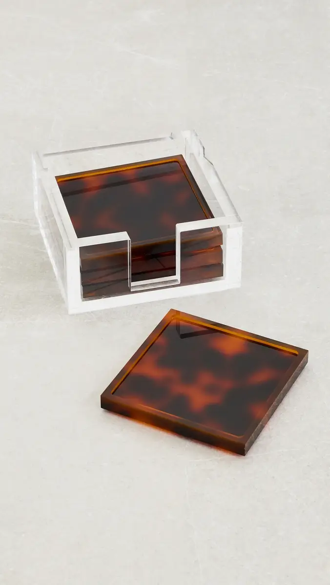 Tizo Design Lucite Tortoise Coasters and Holder Tortoise | Thumbnail 3 Tizo Design Lucite Tortoise Coasters and Holder Tortoise | Thumbnail 3