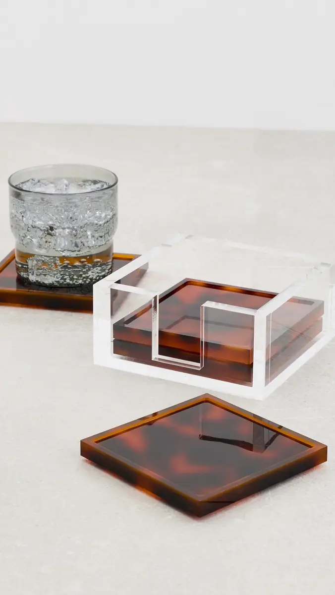 Tizo Design Lucite Tortoise Coasters and Holder Tortoise | Thumbnail 4 Tizo Design Lucite Tortoise Coasters and Holder Tortoise | Thumbnail 4