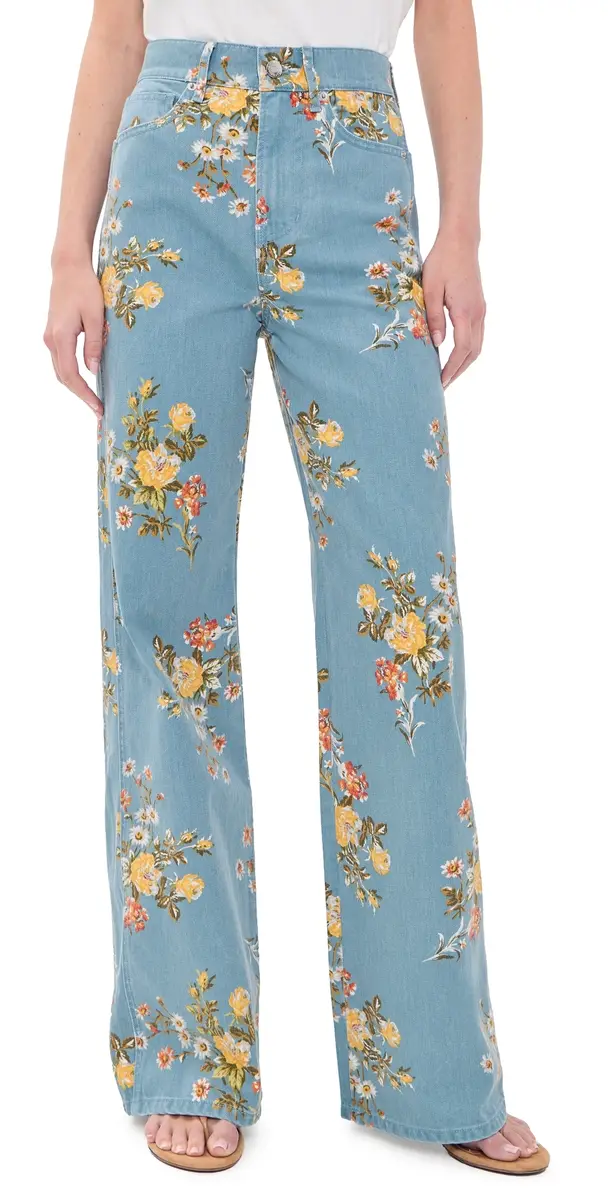 Veronica Beard Jean Taylor Wide Leg Jeans GARDEN BOUQUET | Image 1 Veronica Beard Jean Taylor Wide Leg Jeans GARDEN BOUQUET | Image 1
