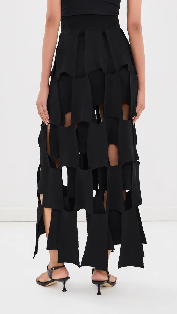 A.W.A.K.E. MODE A. W.A. K.E. MODE Knitted Multi Trapeze Skirt | Thumbnail 3 A.W.A.K.E. MODE A. W.A. K.E. MODE Knitted Multi Trapeze Skirt | Thumbnail 3