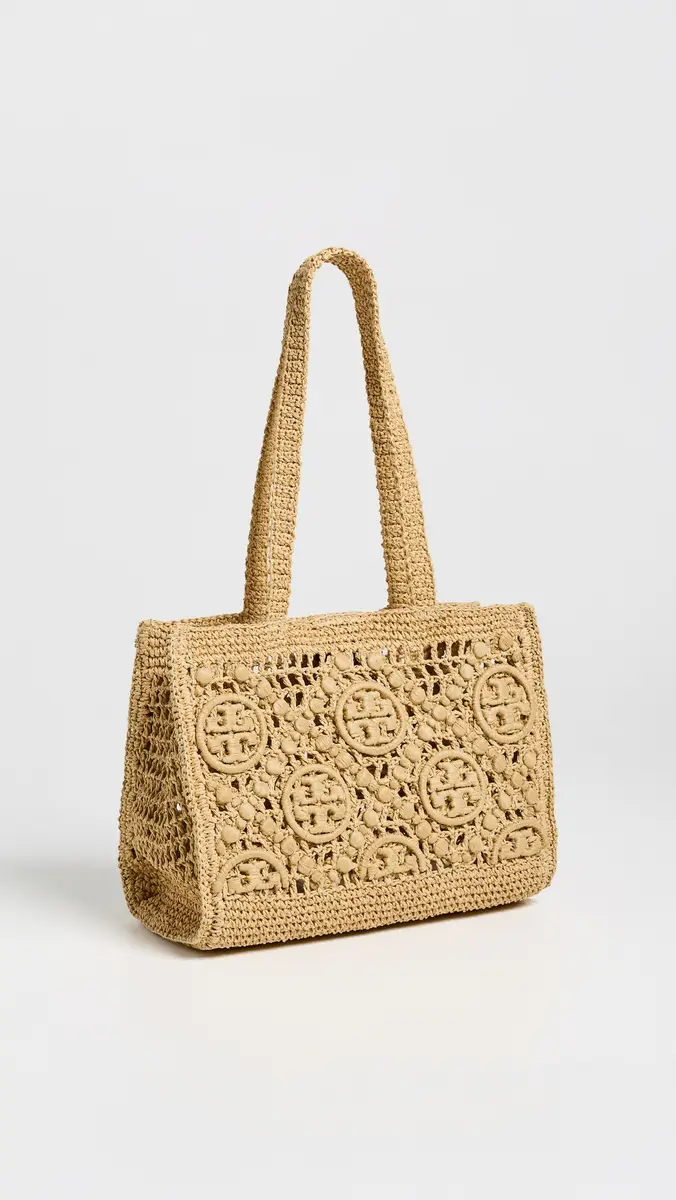 Tory Burch T Monogram Crochet Small Tote | Thumbnail 4 Tory Burch T Monogram Crochet Small Tote | Thumbnail 4