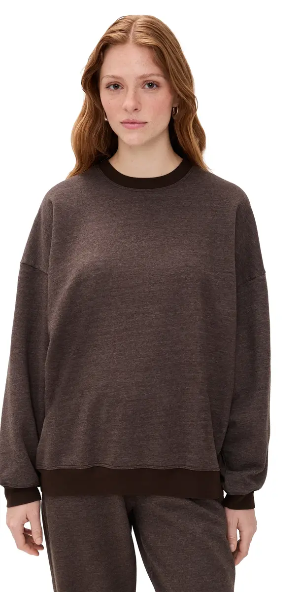 Year of Ours Crewneck weatshirt Dark Oak | Image 1 Year of Ours Crewneck weatshirt Dark Oak | Image 1