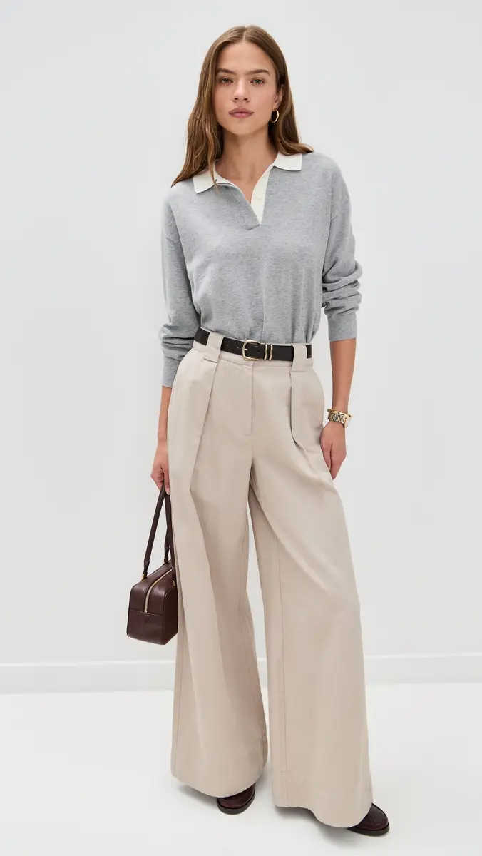 Alex Mill Angelina Polo Sweater In Cotton Cashmere Grey Flannel | Thumbnail 5 Alex Mill Angelina Polo Sweater In Cotton Cashmere Grey Flannel | Thumbnail 5