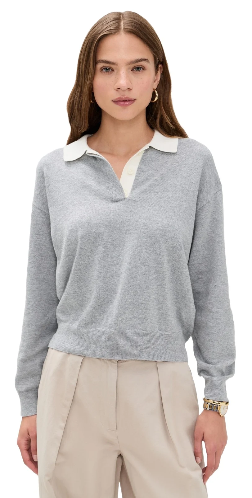 Angelina Polo Sweater In Cotton Cashmere