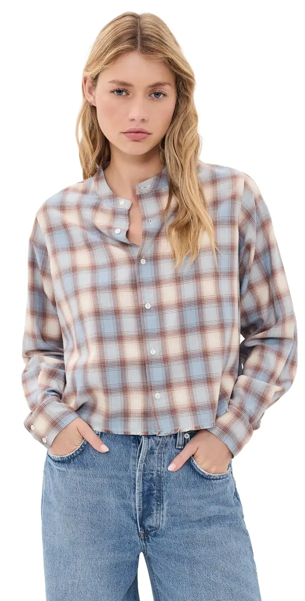 RE/DONE Bianca Shirt Bluebell Plaid | Image 1 RE/DONE Bianca Shirt Bluebell Plaid | Image 1