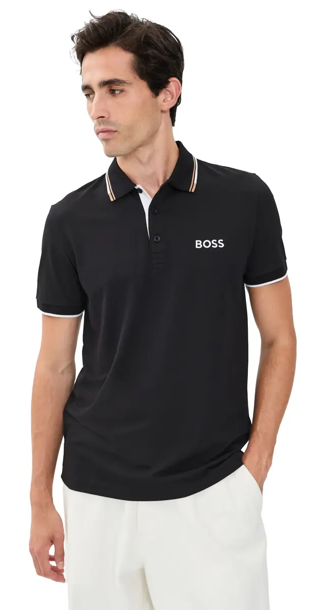 BOSS Paddy Pro Polo Shirt Black | Image 1 BOSS Paddy Pro Polo Shirt Black | Image 1