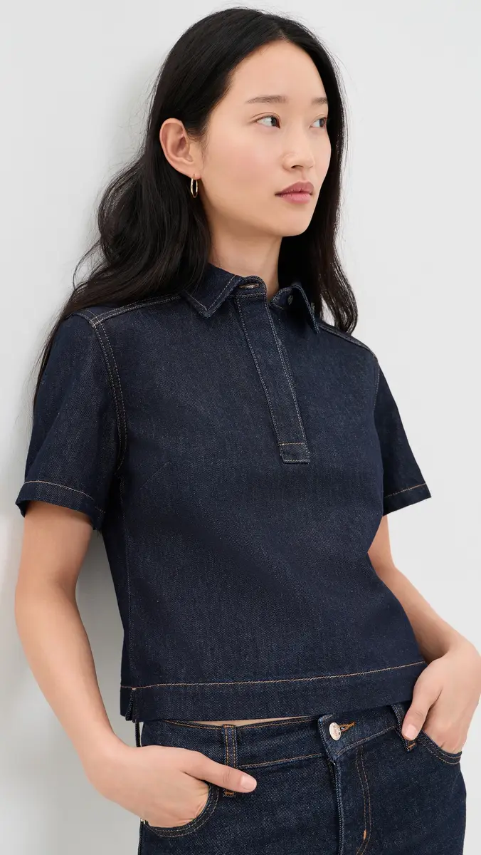 Madewell Denim Boxy Polo Shirt | Thumbnail 2 Madewell Denim Boxy Polo Shirt | Thumbnail 2