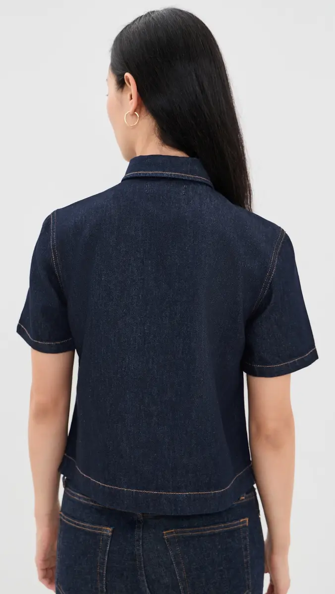Madewell Denim Boxy Polo Shirt | Thumbnail 3 Madewell Denim Boxy Polo Shirt | Thumbnail 3