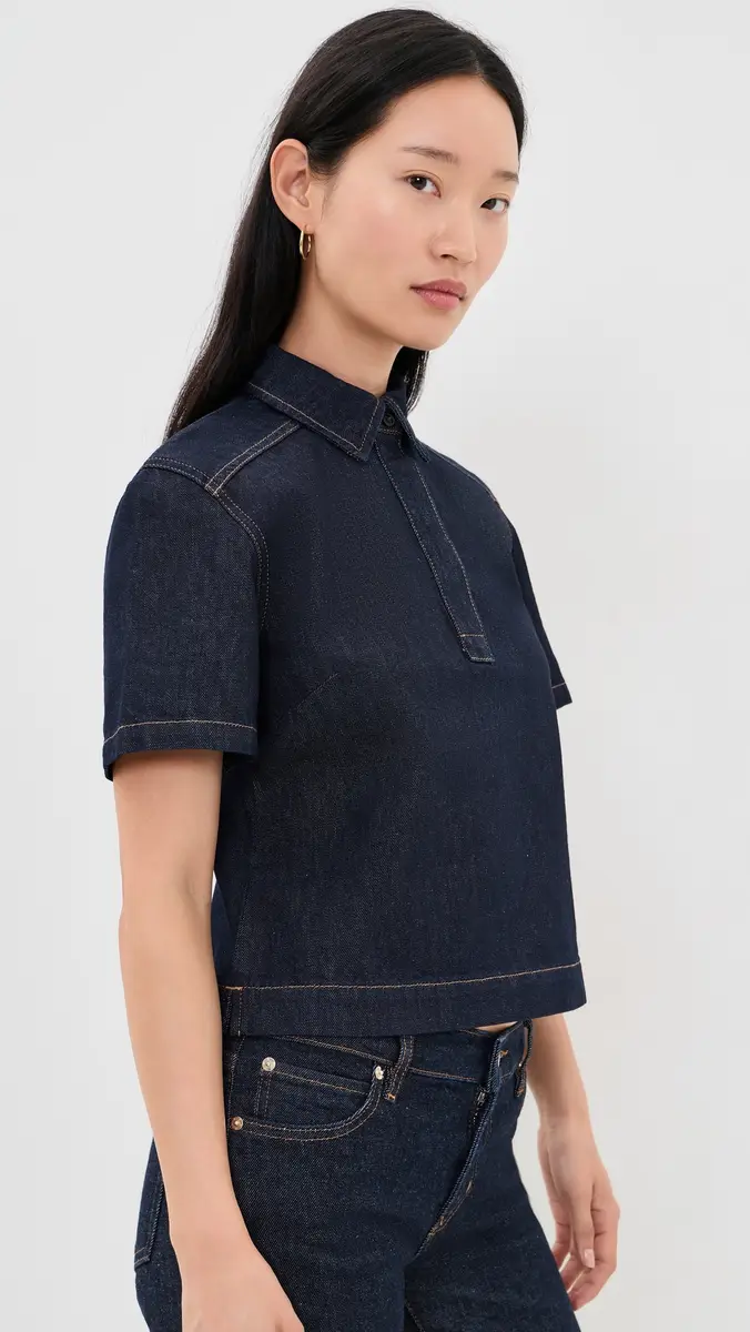 Madewell Denim Boxy Polo Shirt | Thumbnail 4 Madewell Denim Boxy Polo Shirt | Thumbnail 4