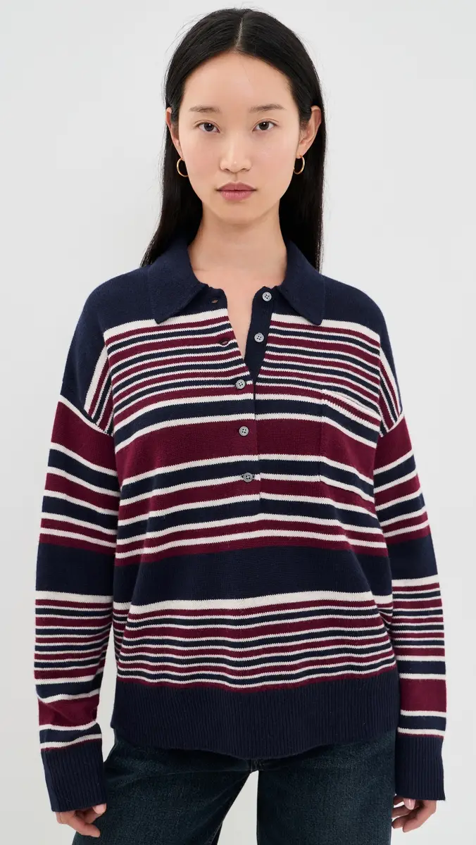 GOOD AMERICAN The Oversized Rugby Sweater | Thumbnail 2