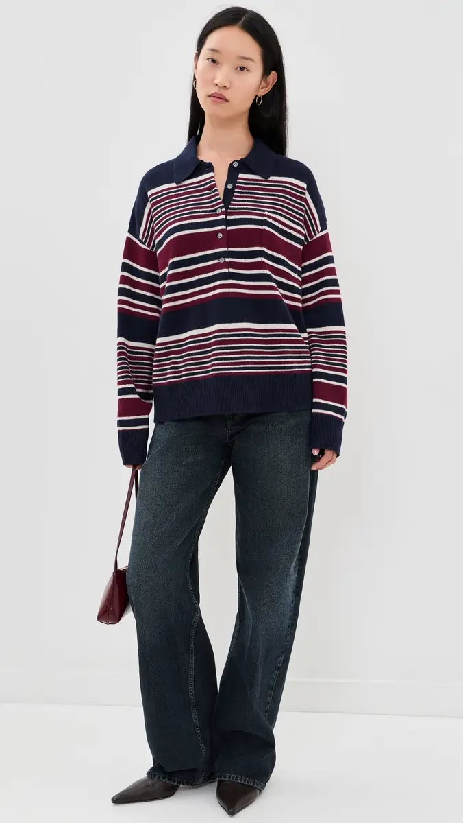 GOOD AMERICAN The Oversized Rugby Sweater | Thumbnail 5