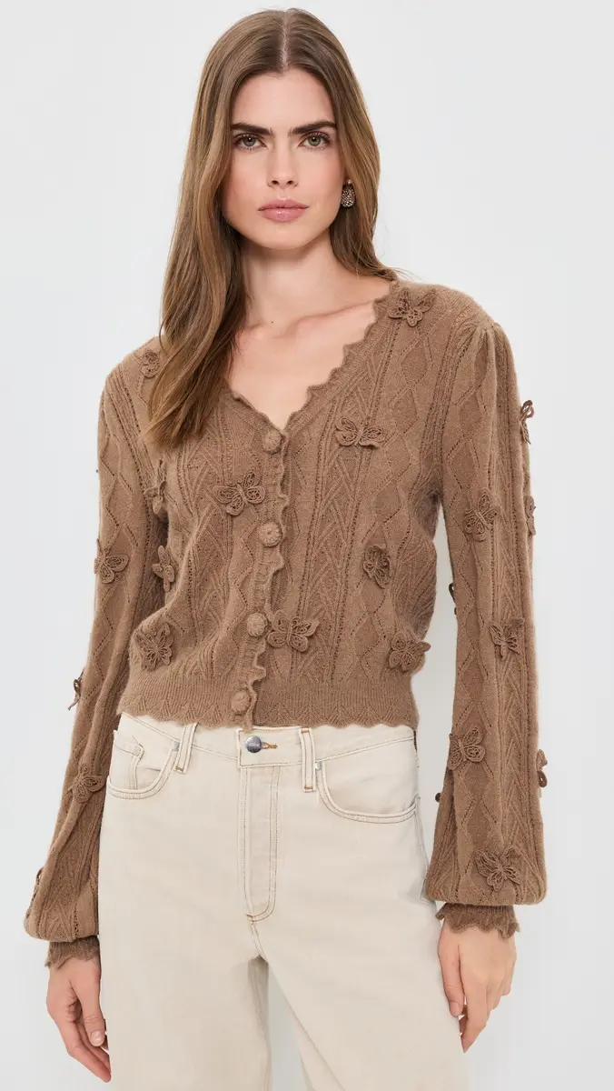 Farm Rio Richilieu Butterflies Artisanal Knit Cardigan | Thumbnail 2 Farm Rio Richilieu Butterflies Artisanal Knit Cardigan | Thumbnail 2