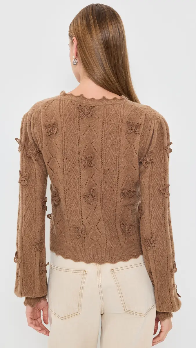 Farm Rio Richilieu Butterflies Artisanal Knit Cardigan | Thumbnail 3 Farm Rio Richilieu Butterflies Artisanal Knit Cardigan | Thumbnail 3