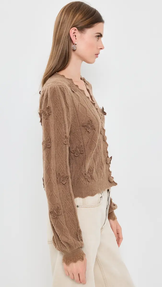 Farm Rio Richilieu Butterflies Artisanal Knit Cardigan | Thumbnail 4 Farm Rio Richilieu Butterflies Artisanal Knit Cardigan | Thumbnail 4