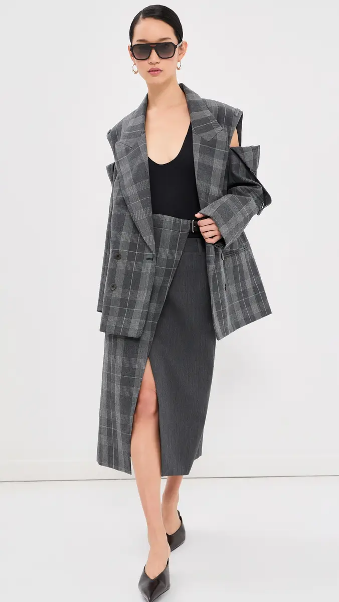 Tibi Papery Wool Easy Mens Plaid Blazer | Thumbnail 2 Tibi Papery Wool Easy Mens Plaid Blazer | Thumbnail 2