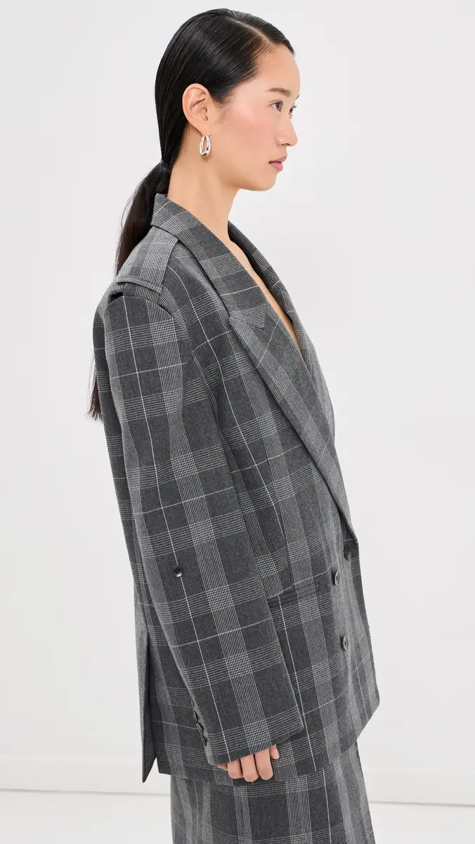 Tibi Papery Wool Easy Mens Plaid Blazer | Thumbnail 5 Tibi Papery Wool Easy Mens Plaid Blazer | Thumbnail 5