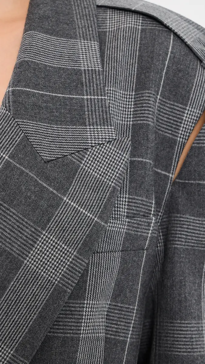 Tibi Papery Wool Easy Mens Plaid Blazer | Thumbnail 6 Tibi Papery Wool Easy Mens Plaid Blazer | Thumbnail 6