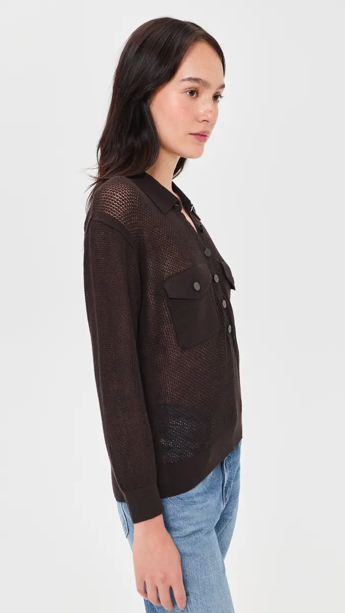 L'Agence Carine Pointelle Collared Sweater | Thumbnail 4 L'Agence Carine Pointelle Collared Sweater | Thumbnail 4