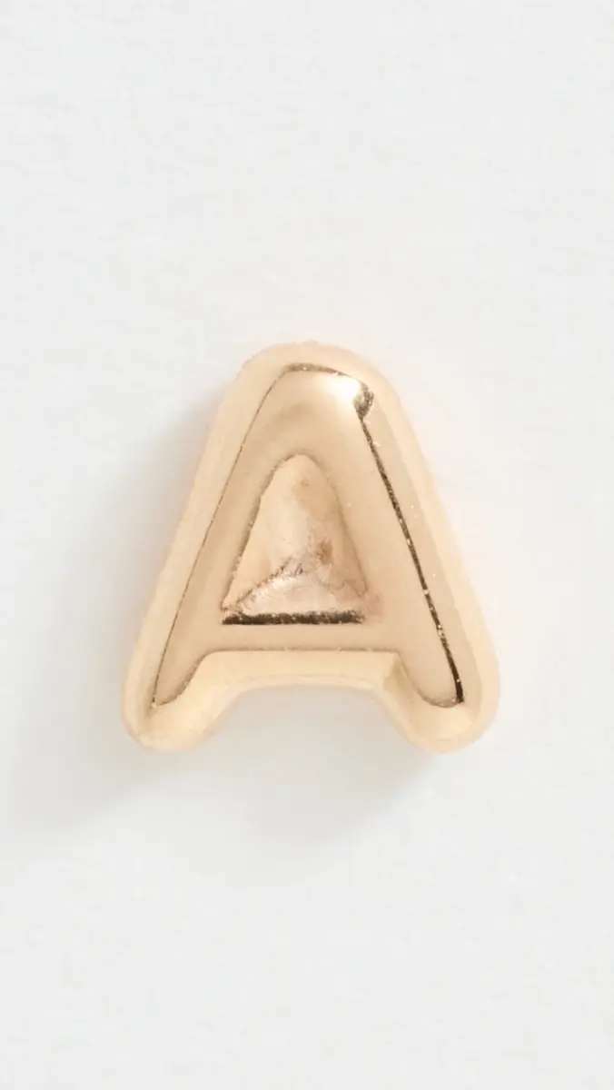 Ariel Gordon Jewelry 14k Gold Mini Helium Initial Stud Earring | Thumbnail 2
