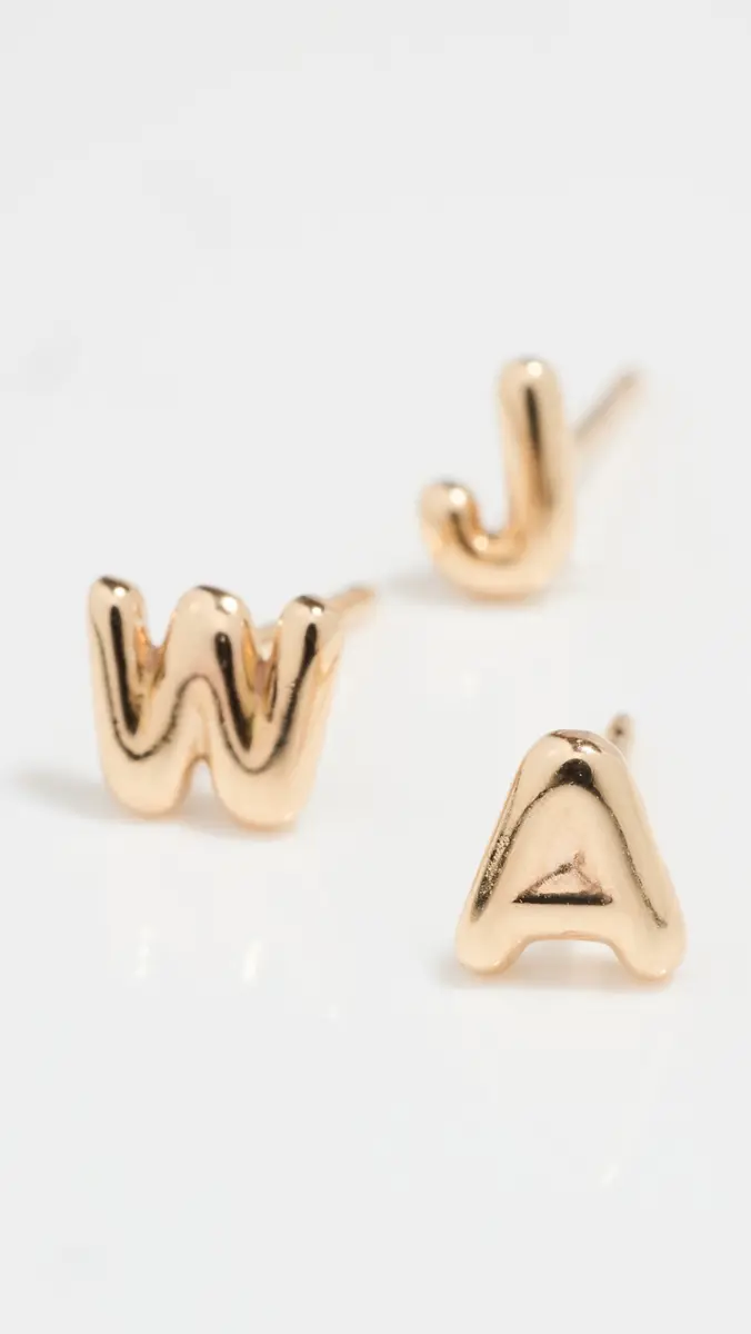 Ariel Gordon Jewelry 14k Gold Mini Helium Initial Stud Earring | Thumbnail 5