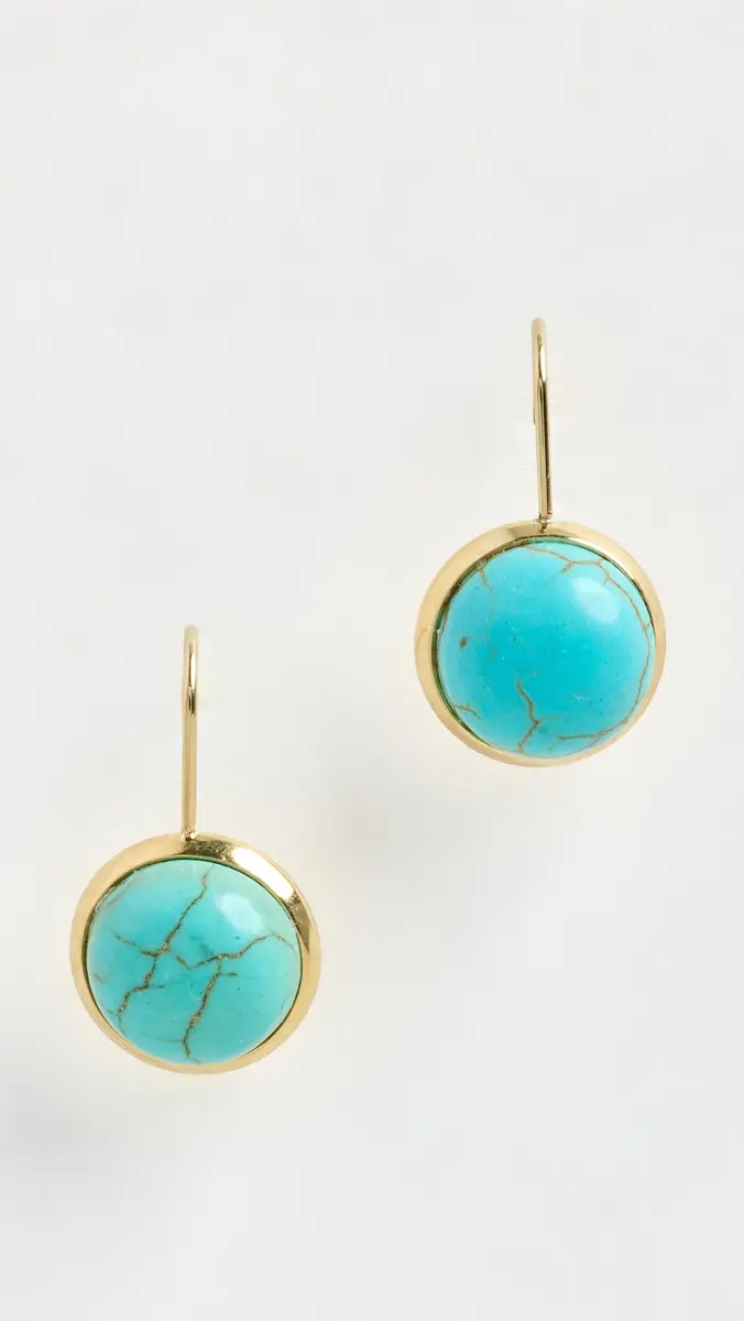 Shashi French Hook Turquoise Bezel Drop | Thumbnail 2 Shashi French Hook Turquoise Bezel Drop | Thumbnail 2