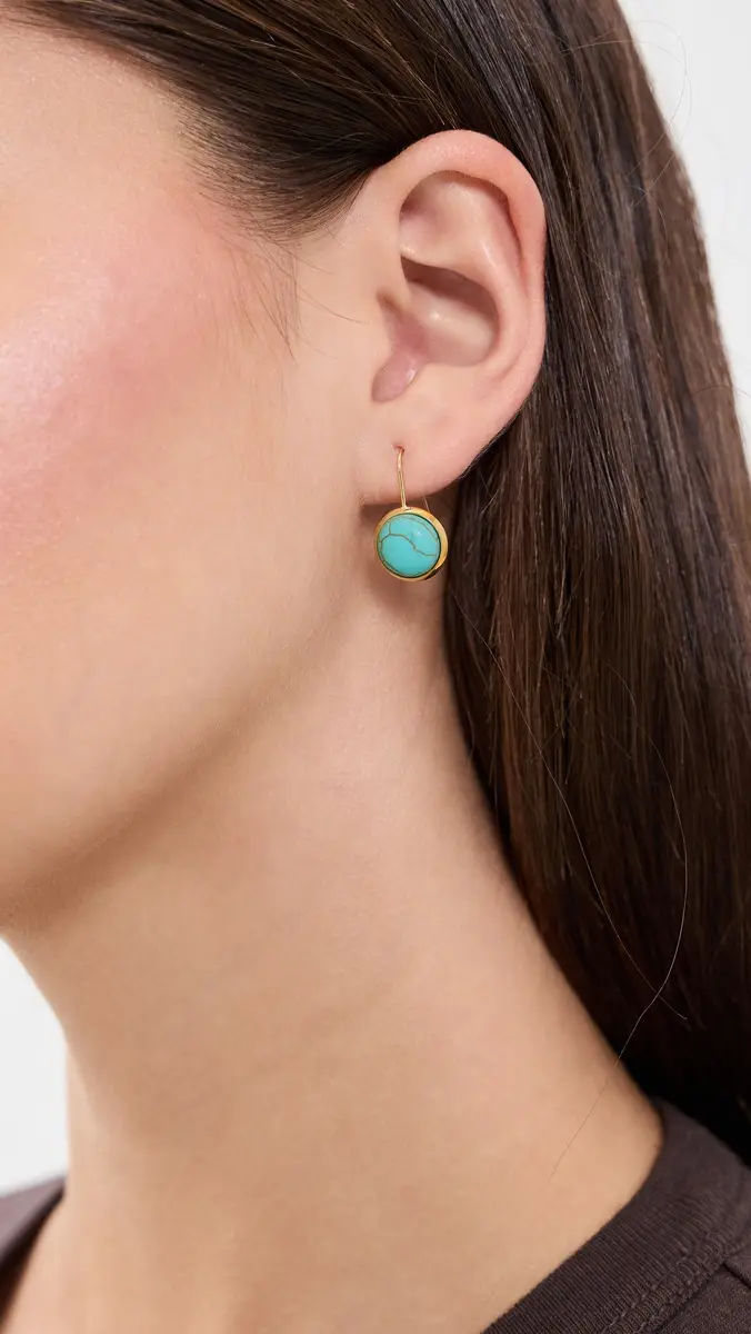 Shashi French Hook Turquoise Bezel Drop | Thumbnail 3 Shashi French Hook Turquoise Bezel Drop | Thumbnail 3