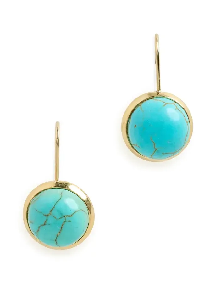 Shashi French Hook Turquoise Bezel Drop