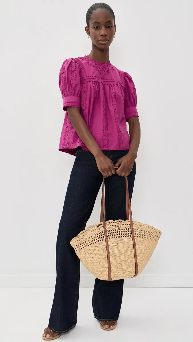 Ulla Johnson Una Short Sleeve Cotton Top | Thumbnail 5