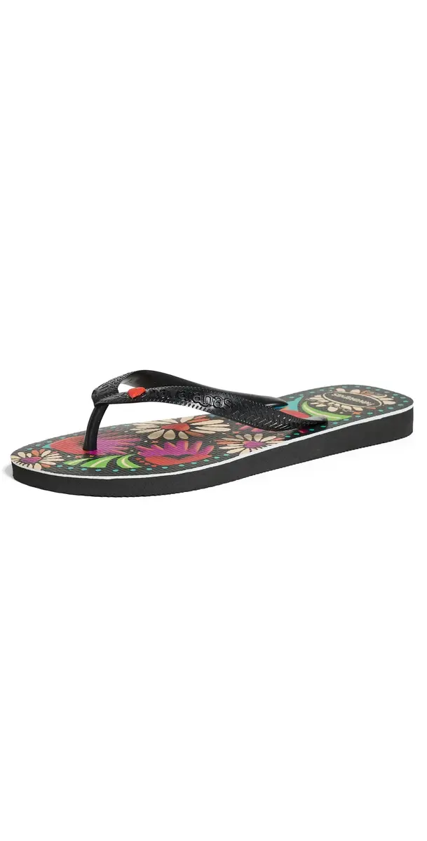 Havaianas Top Begonia Heart Flip Flops Black | Image 1 Havaianas Top Begonia Heart Flip Flops Black | Image 1