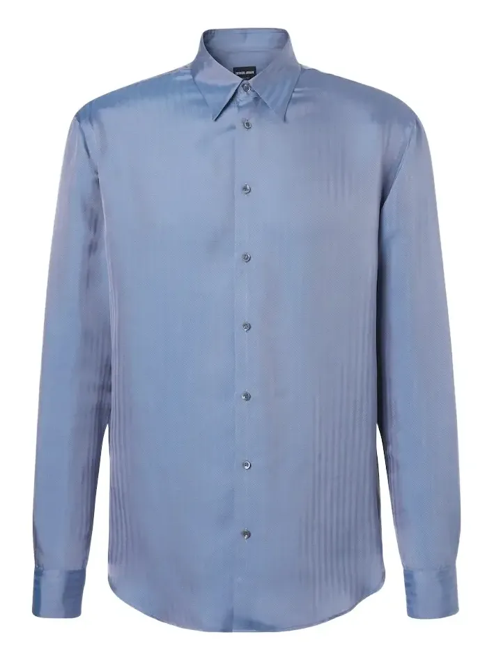 Giorgio Armani Chevron silk jacquard shirt