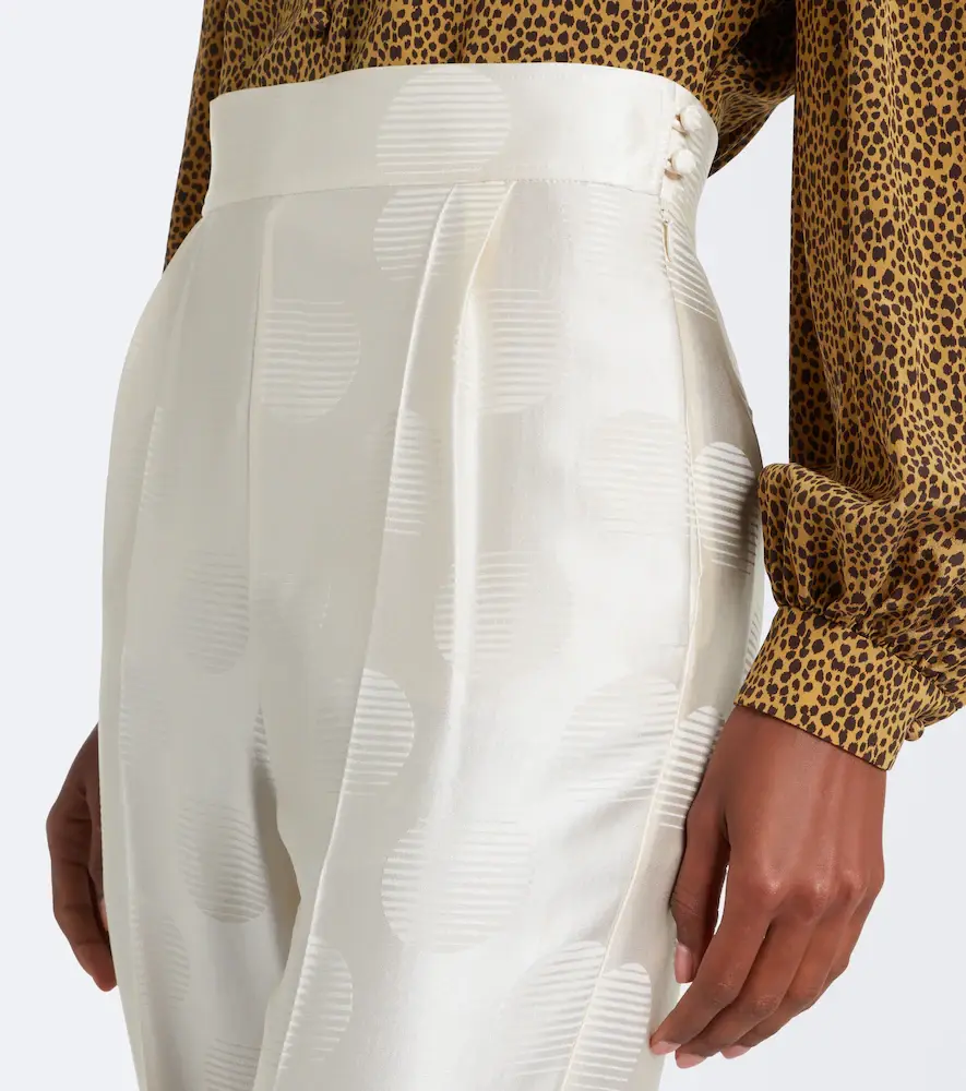 Valentino Garavani Polka-dot silk jacquard slim pants | Thumbnail 3 Valentino Garavani Polka-dot silk jacquard slim pants | Thumbnail 3
