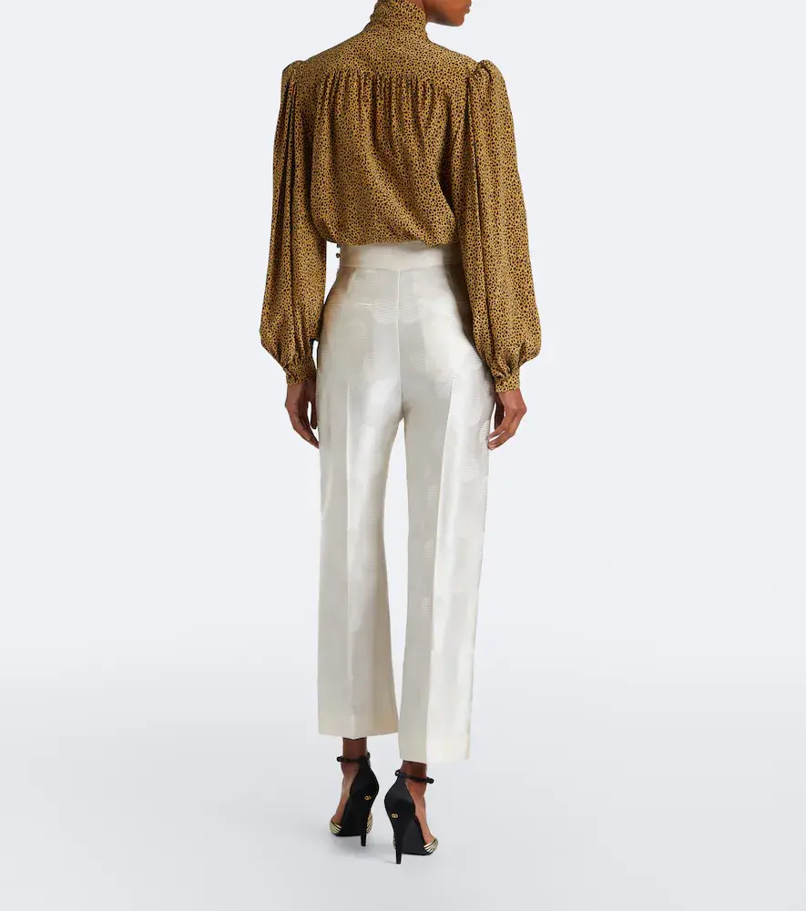 Valentino Garavani Polka-dot silk jacquard slim pants | Thumbnail 4 Valentino Garavani Polka-dot silk jacquard slim pants | Thumbnail 4