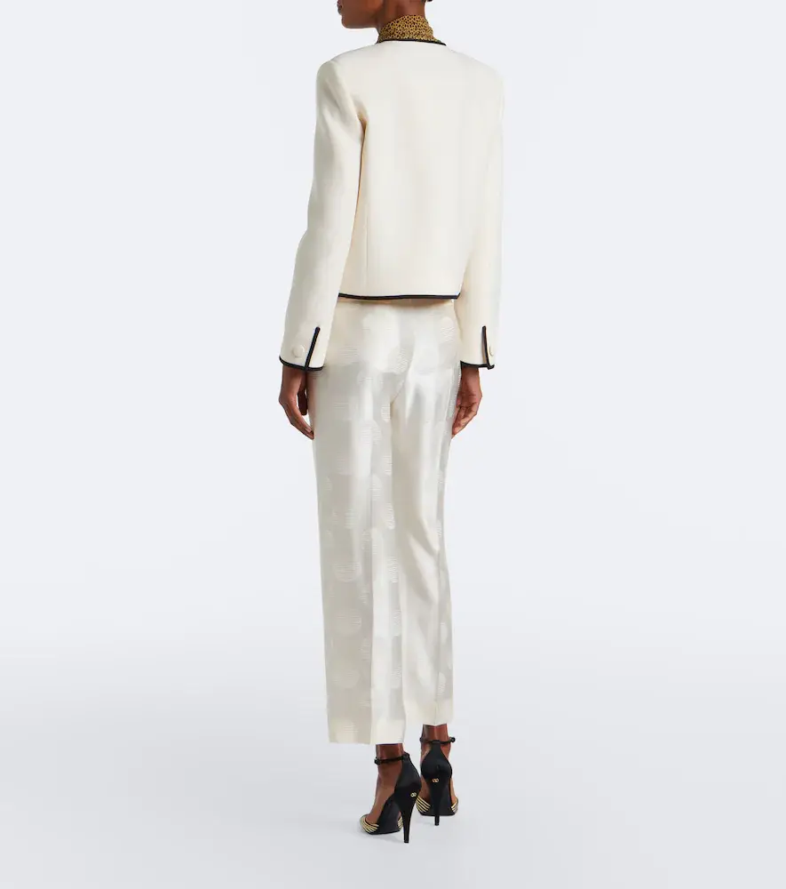Valentino Garavani Polka-dot silk jacquard slim pants | Thumbnail 7 Valentino Garavani Polka-dot silk jacquard slim pants | Thumbnail 7