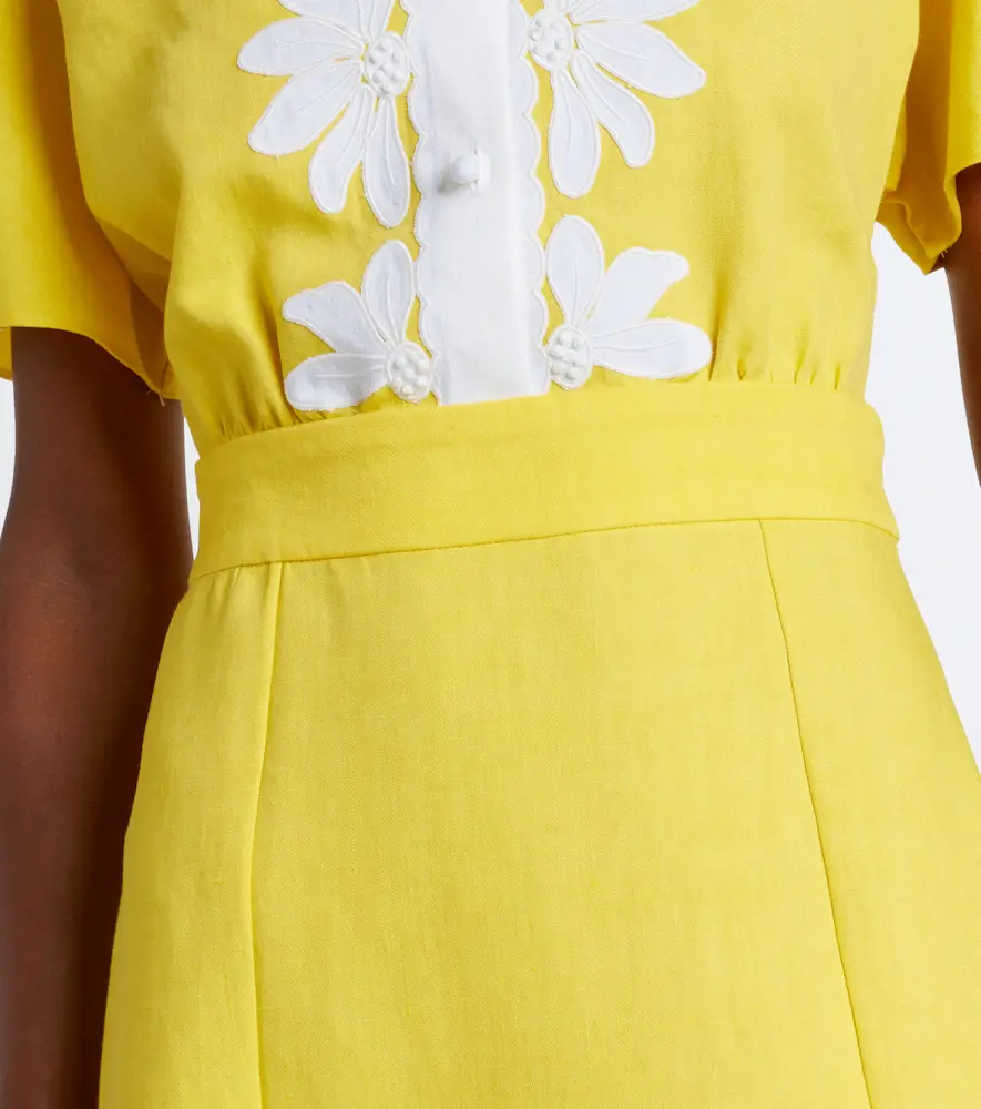 Valentino Garavani Embroidered linen midi dress | Thumbnail 2 Valentino Garavani Embroidered linen midi dress | Thumbnail 2